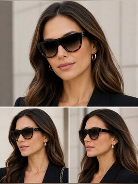 CELINE Flat Top D Frame Celebrity Triomphe Gradient Shades Sunglasses with Case